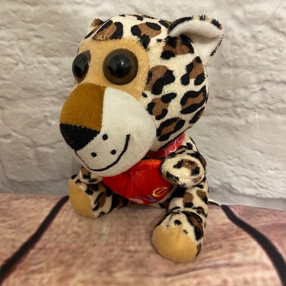 Leopard Plushie Toy Love Heart WalMart brand Valentines Ribbon Gift Idea Soft - Picture 1 of 7